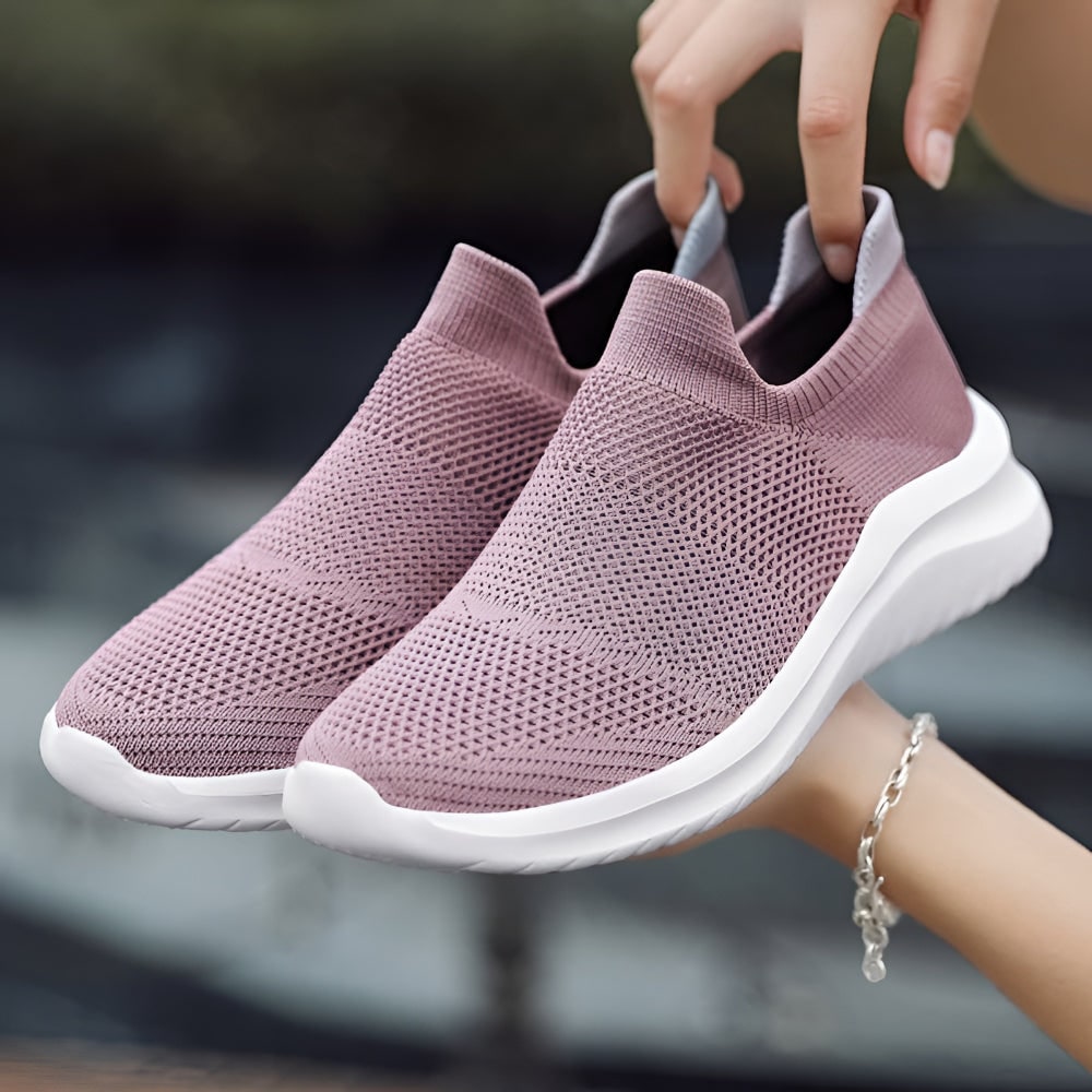 Women's Slip on Sneakers Breathable Mesh Laceless Walking Cushioned On Shoes - Image 5