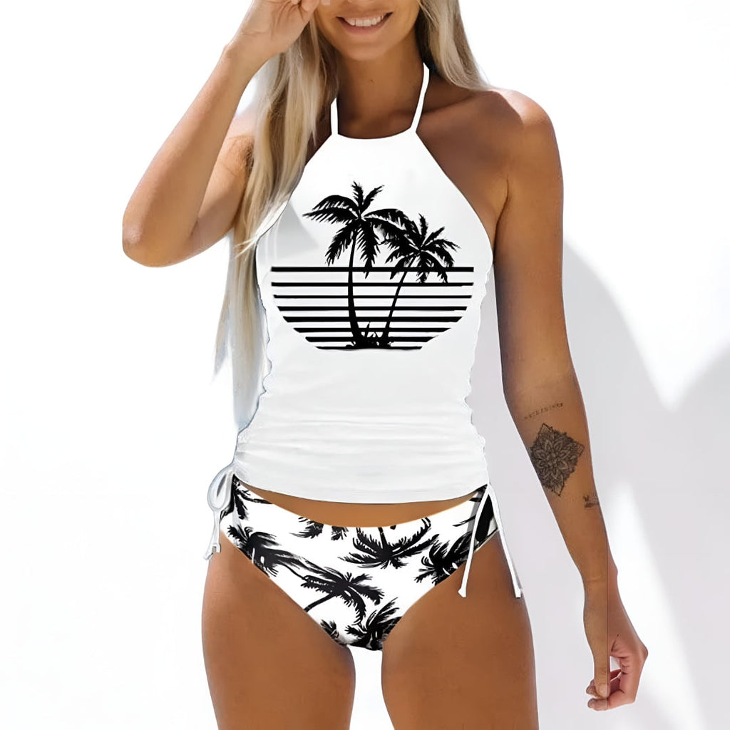 Women's Tankini Swimsuit Bathing Suit Halterneck Two Piece Quick Dry Beach Halter - Image 6