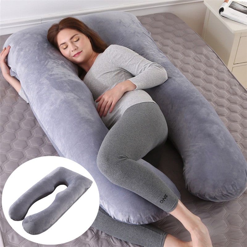 Women's U Shaped Full Body Pregnancy Pillow with Plush Support for Side Sleeping - Image 1