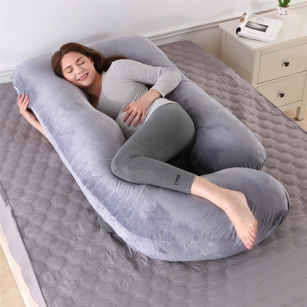 Women's U Shaped Full Body Pregnancy Pillow with Plush Support for Side Sleeping - Image 6