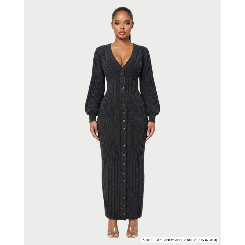 The Balloon-Sleeve Knit Dress

