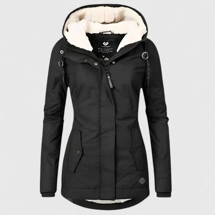 Women's Winter Jacket with Sherpa Fleece Lining Waterproof Shell and Adjustable Hood - Image 1