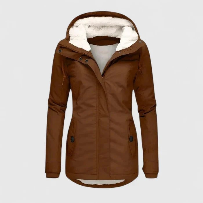 Women's Winter Jacket with Sherpa Fleece Lining Waterproof Shell and Adjustable Hood - Image 3