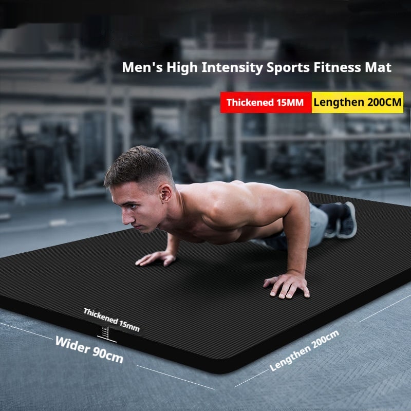 Yoga Mat and Thick Exercise with Non-Slip Ribbed Foam Cushioning 10mm - Image 2