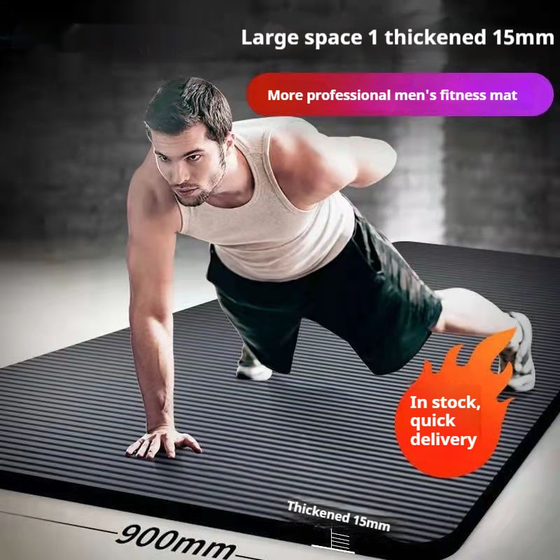 Yoga Mat and Thick Exercise with Non-Slip Ribbed Foam Cushioning 10mm - Image 4