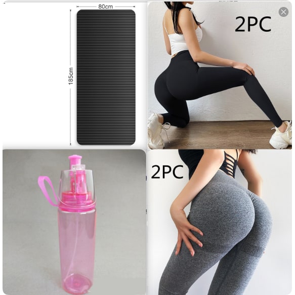 Yoga Mat and Thick Exercise with Non-Slip Ribbed Foam Cushioning 10mm - Image 5