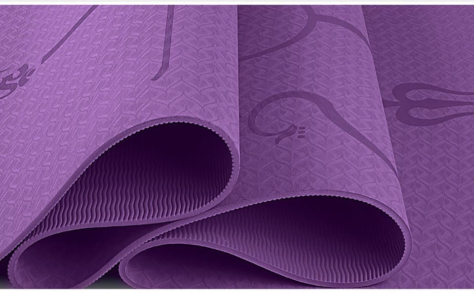Yoga Mat Folding Exercise with Thick Non-Slip Tpe and Alignment Lines for Beginners - Image 21