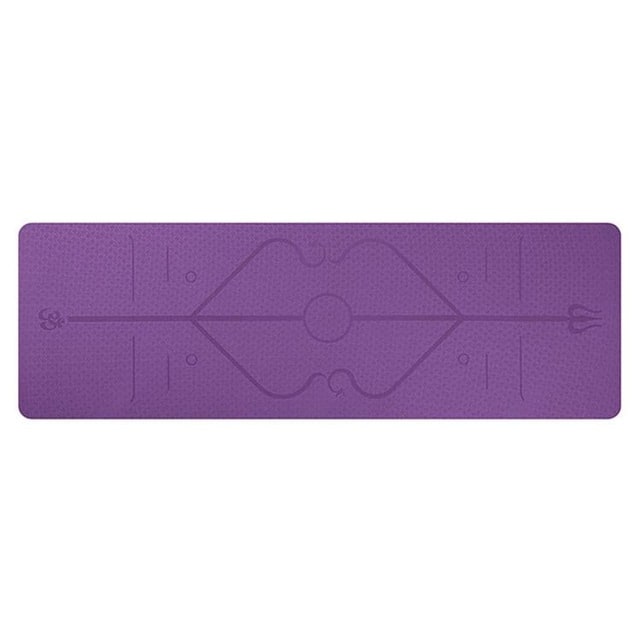 Yoga Mat Folding Exercise with Thick Non-Slip Tpe and Alignment Lines for Beginners - Image 3