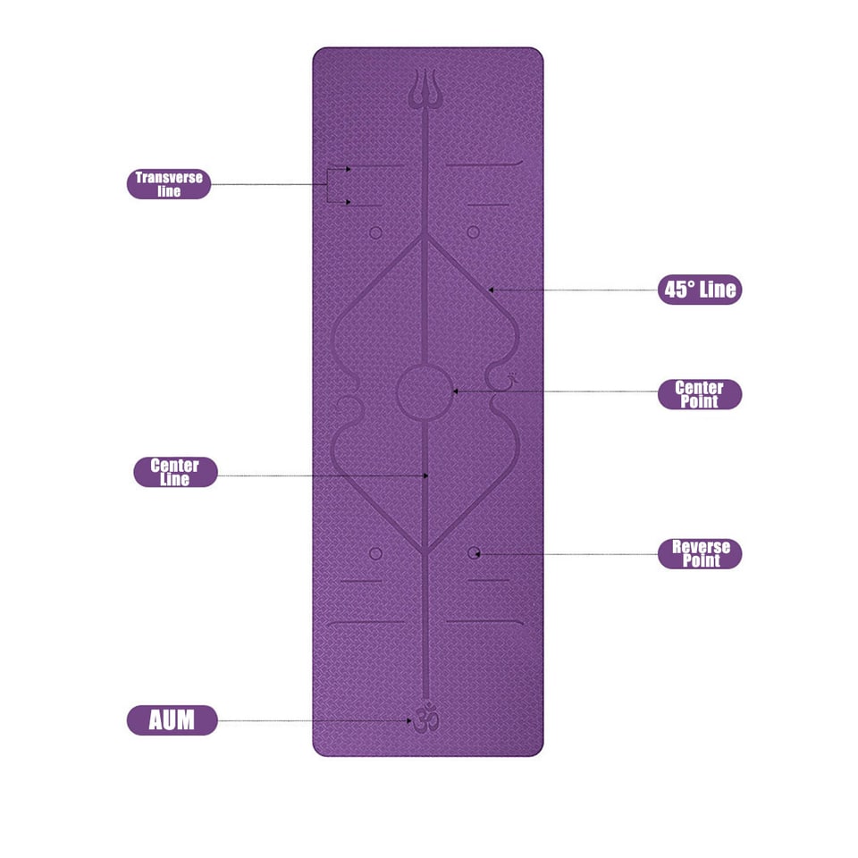 Yoga Mat Folding Exercise with Thick Non-Slip Tpe and Alignment Lines for Beginners - Image 5