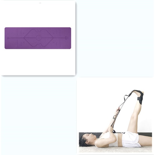 Yoga Mat Folding Exercise with Thick Non-Slip Tpe and Alignment Lines for Beginners - Image 7