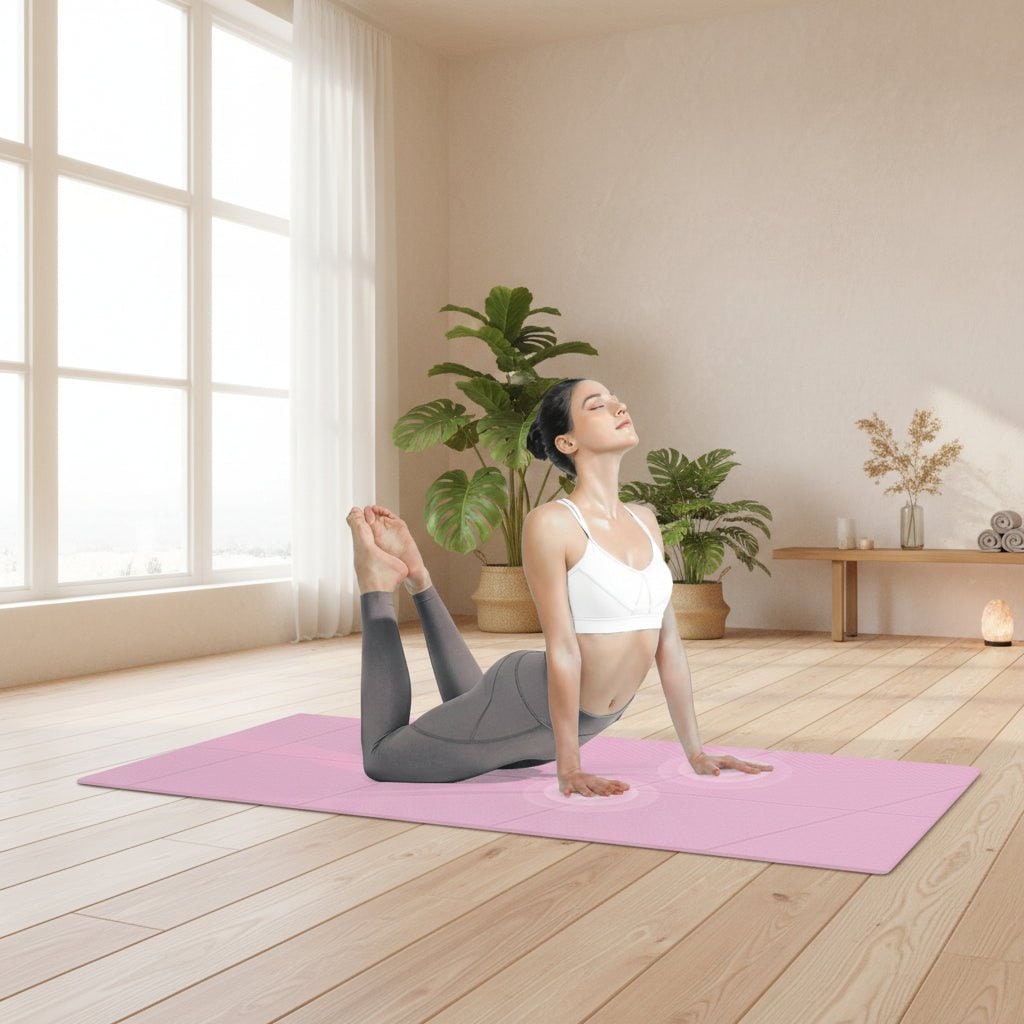 Yoga Mat for Pilates Exercise Foldable Portable Lightweight Non Slip Waterproof - Image 2