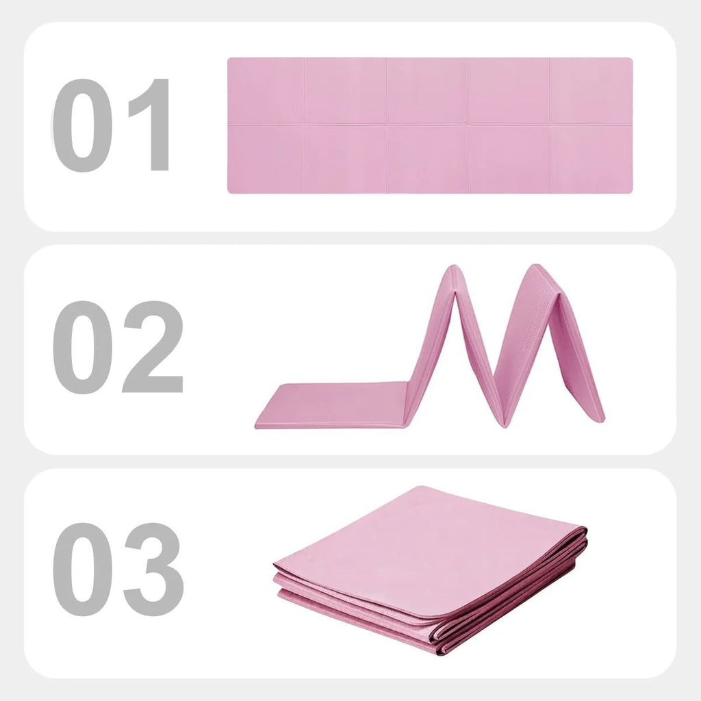 Yoga Mat for Pilates Exercise Foldable Portable Lightweight Non Slip Waterproof - Image 6
