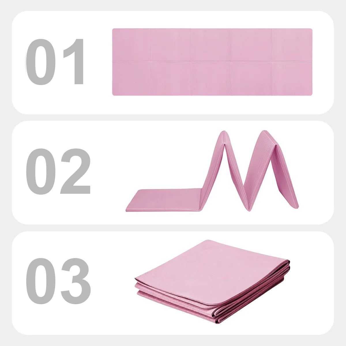 Yoga Mat for Pilates Exercise Foldable Portable Lightweight Non Slip Waterproof - Image 6